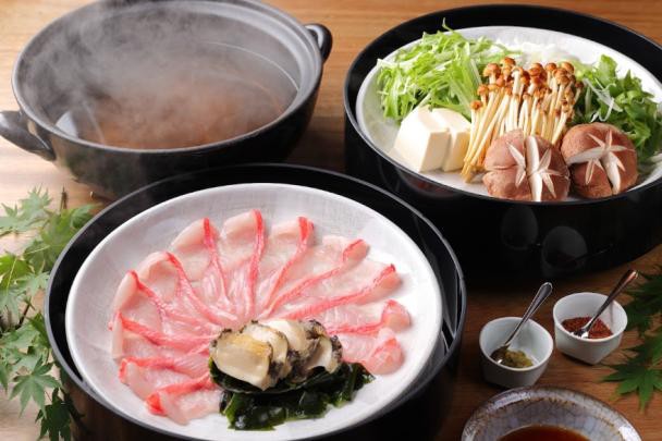 金目鯛と鮑のしゃぶしゃぶ